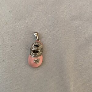 Baby Girl Pink Bootie Charm in .925 Sterling Silver